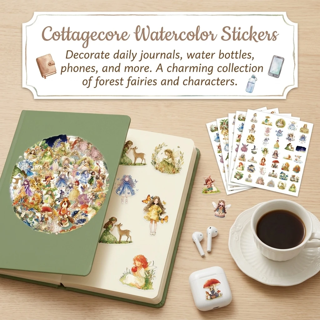 Transparent Fairy Tale Princess Sticker Pack 50Pcs PET Material For Journal Decoration Waterproof Durable
