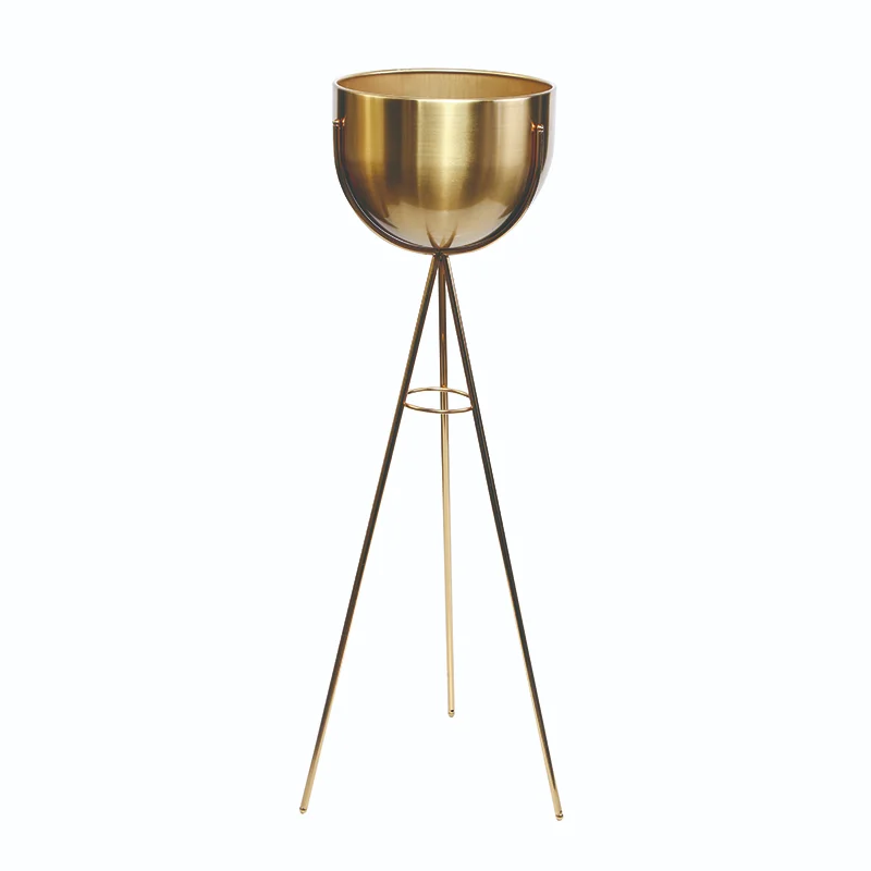 New Design Home Decorative Gold Metal Flower Vase Stand Flower Pot Outdoor Vase