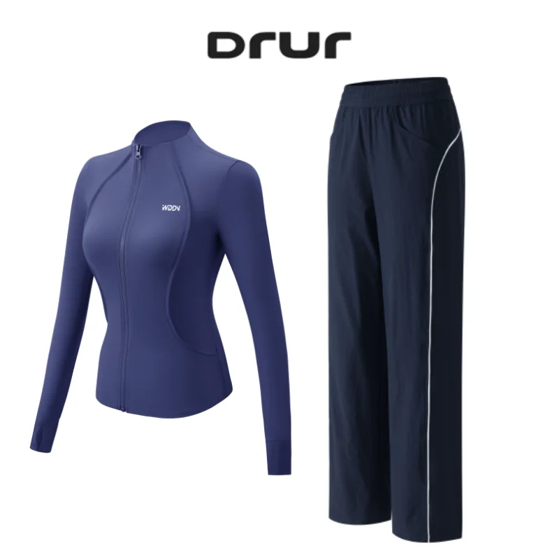 

DRUR Women's Tracksuits Set For Yoga Running Casual 2 Piece Sweatsuit Breathable Sportwear Outfits With Gym Jacket & Sweatpants