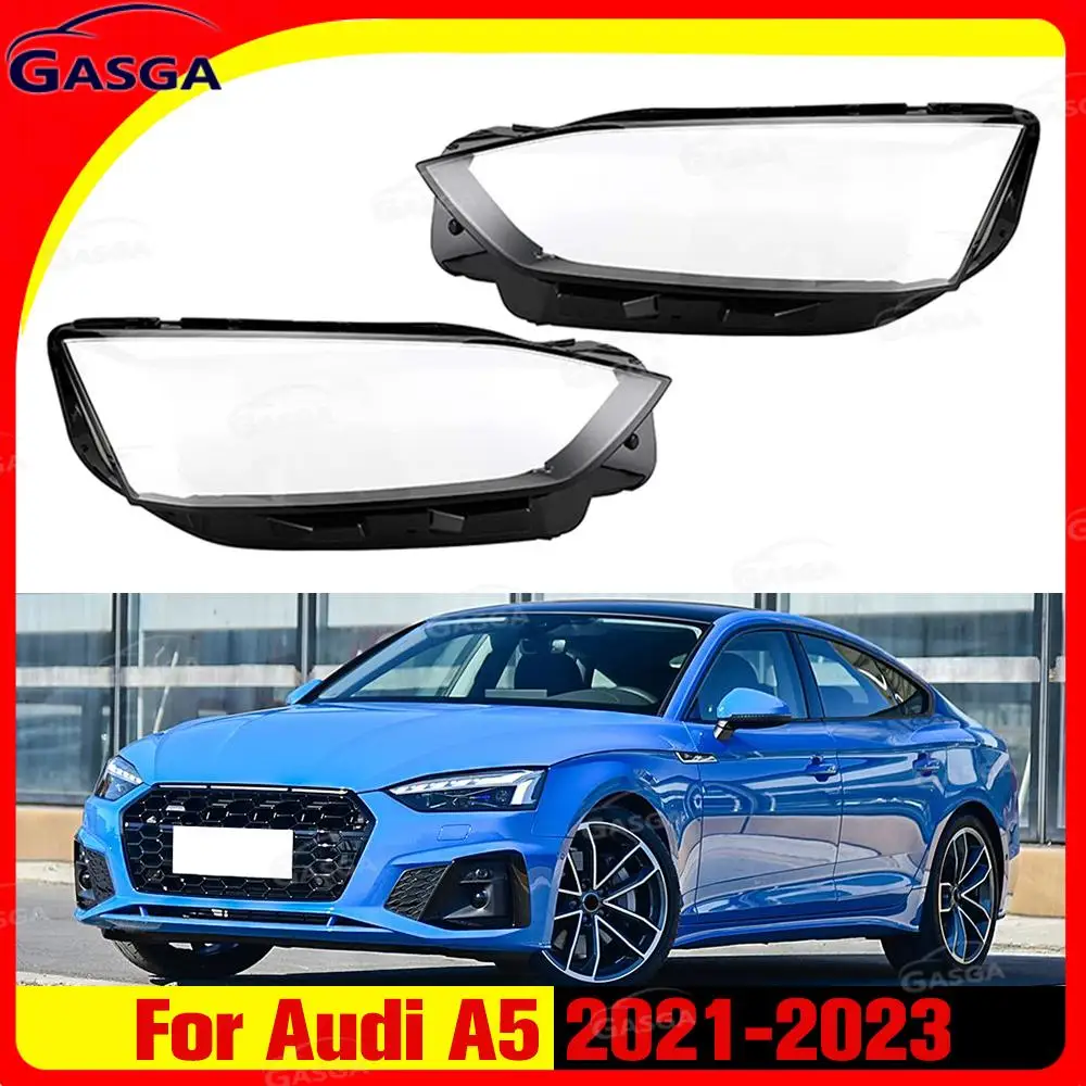 

GAGSA Headlight Cover For 2021-2023 Audi A5 Car Front Headlight PC Lampshade Replacement Lens Glass Cover Clear Headlamp Shell