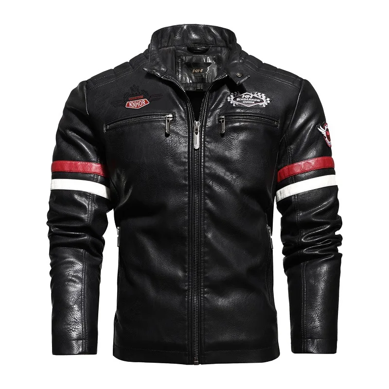 

Men's Motorcycle Leather Jacket Brand Casual Warm Biker Bomber PU Jackets Male Windproof Winter Vintage Overcoat chaqueta hombre