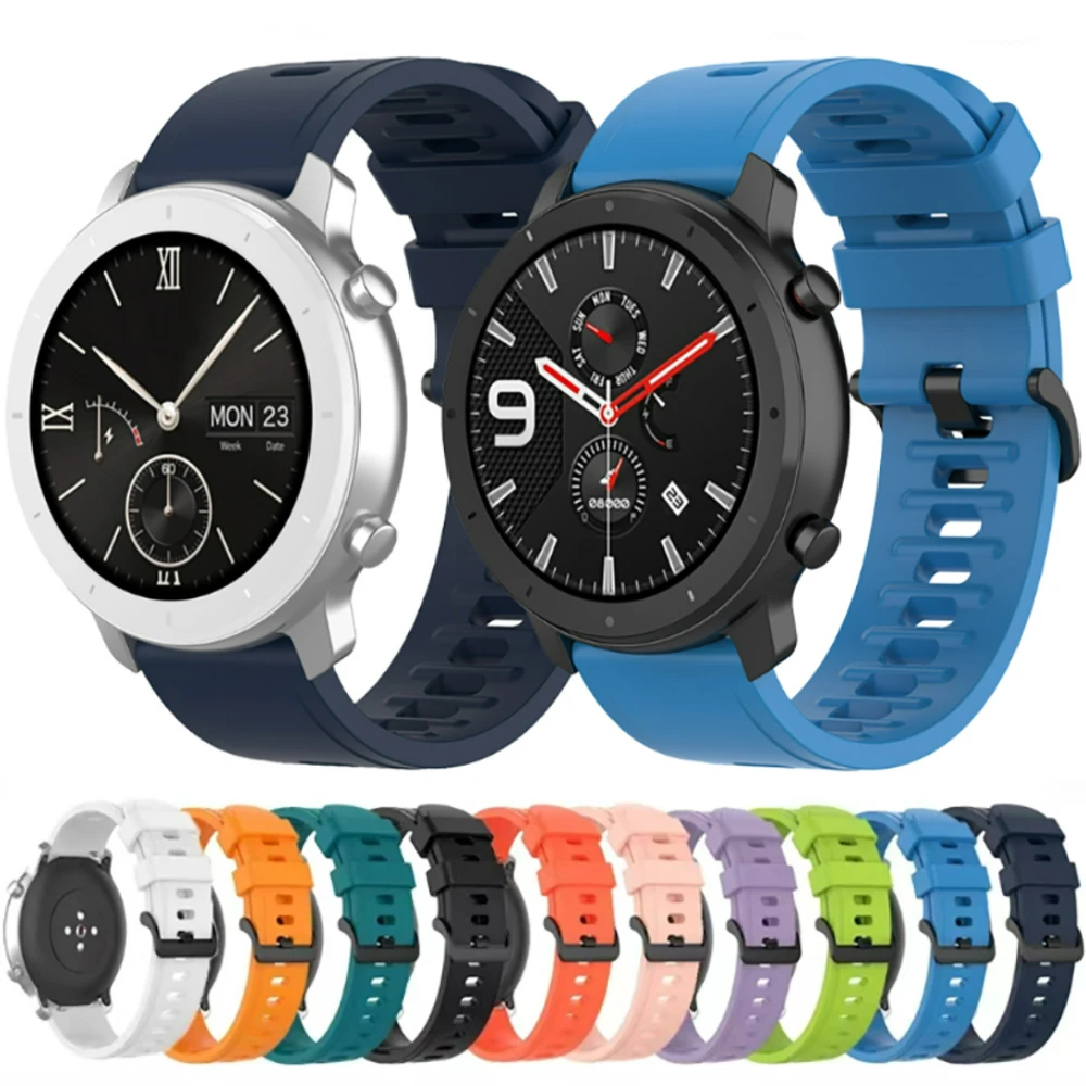 

22mm 20mm Silicone Strap for Amazfit GTR/GTS 47mm 42mm/Samsung Galaxy Watch 46mm/Gear S3/Active 2/3/4/5 Bracelet Huawei GT2 Band