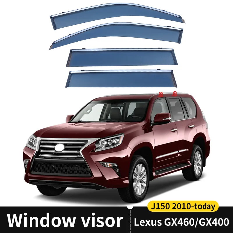 

Хромированные полоски, защита от дождя для LEXUS GX460 2009-2019, оконный козырек, ветровые дефлекторы, дверной козырек, вентиляционные шторы, вентиляционный козырек