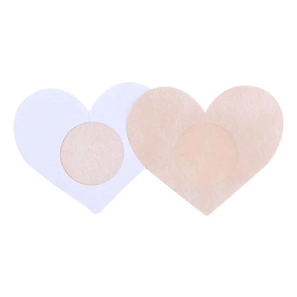 Protezioni per il seno Reggiseno per sollevamento Pasties per donna Cuscinetto per capezzoli senza fili Adesivi per seno a forma di cuore senza schienale Copricapezzoli Adesivo per petali