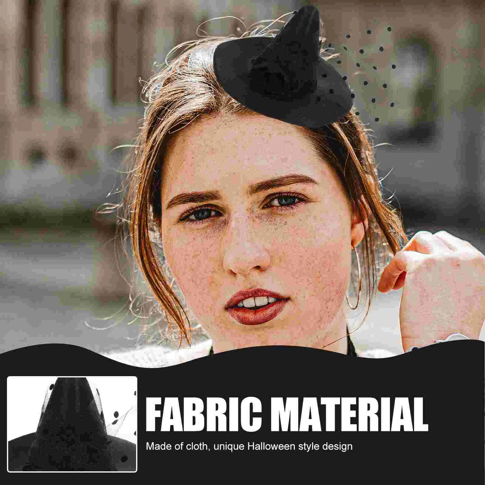 Chapéu de bruxa em miniatura, festa de halloween, acessório de cosplay, pano leve, adereço, fantasia de feiticeiro pequeno
