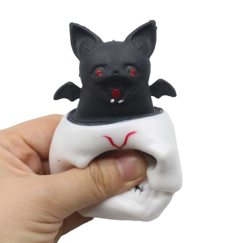 1 pz pipistrello spremere giocattoli scheletro spremere giocattolo horror con allevia lo stress teschio agitarsi giocattolo per bambini e adulti