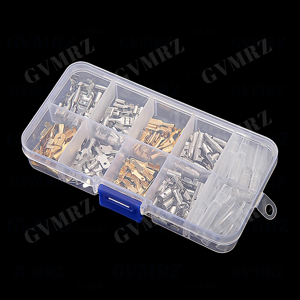 150PCS Cold Press Terminal Kit box 6.3mm 4.8mm 2.8mm  Connectors & 4MM Male Fmale Terminals Silver Gold 2.8mm