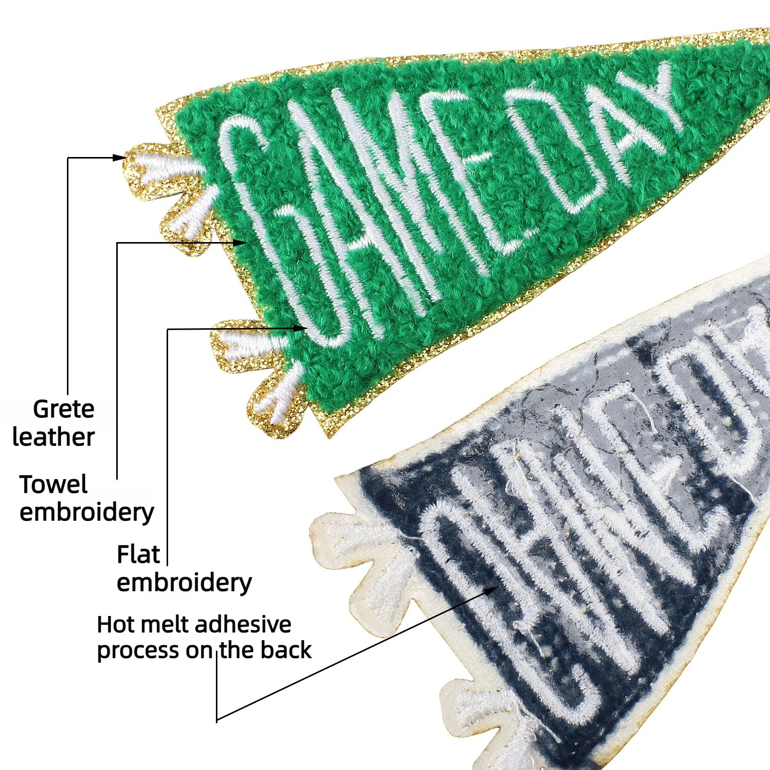 English 36/24/12/10PCS Letter Triangle Game Day Wholesale Embroidery Cloth Competition Patch Ironing Bag DIY Home & Garden