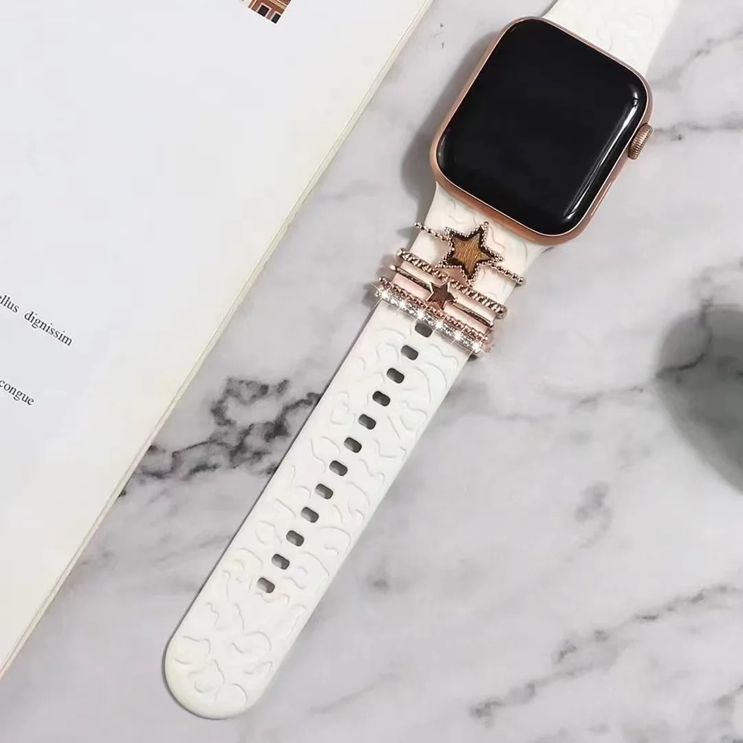 Anel de decoração para apple/samsung/huawei/amazfit/garmin relógio inteligente metal diamante encantos decorativos bandas de silicone acessórios