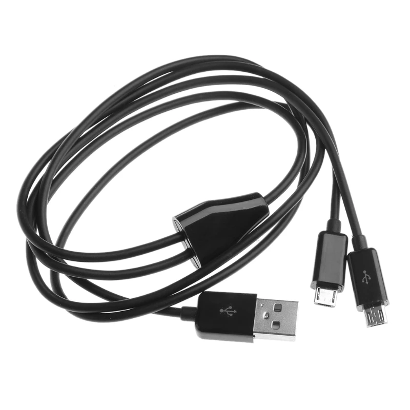 HX5E USB 2.0 A Male to Dual Micro USB Male Y Splitter Cable for Andriod Cell Phone GPS Devices Length 1m Lightweight