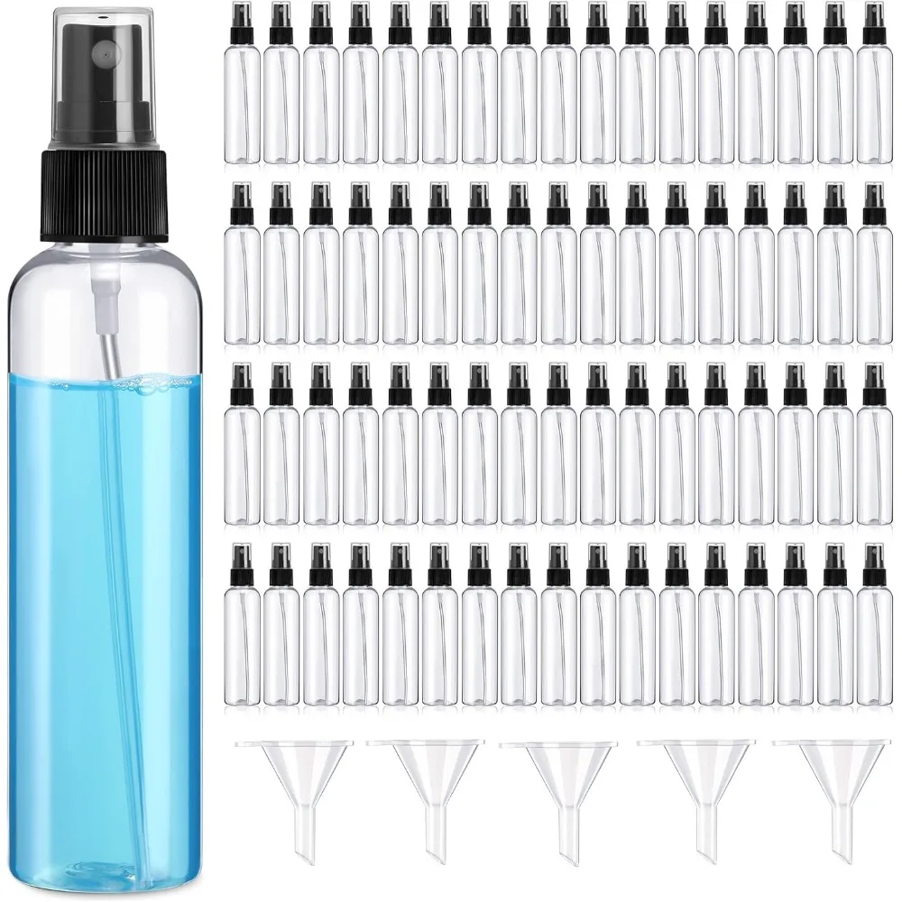 

100PCS 10/20/30/50ml Mini Plastic Empty Clear Mist Spray Bottles for Essential Oils Travel Perfumes Portable Reusable Containers