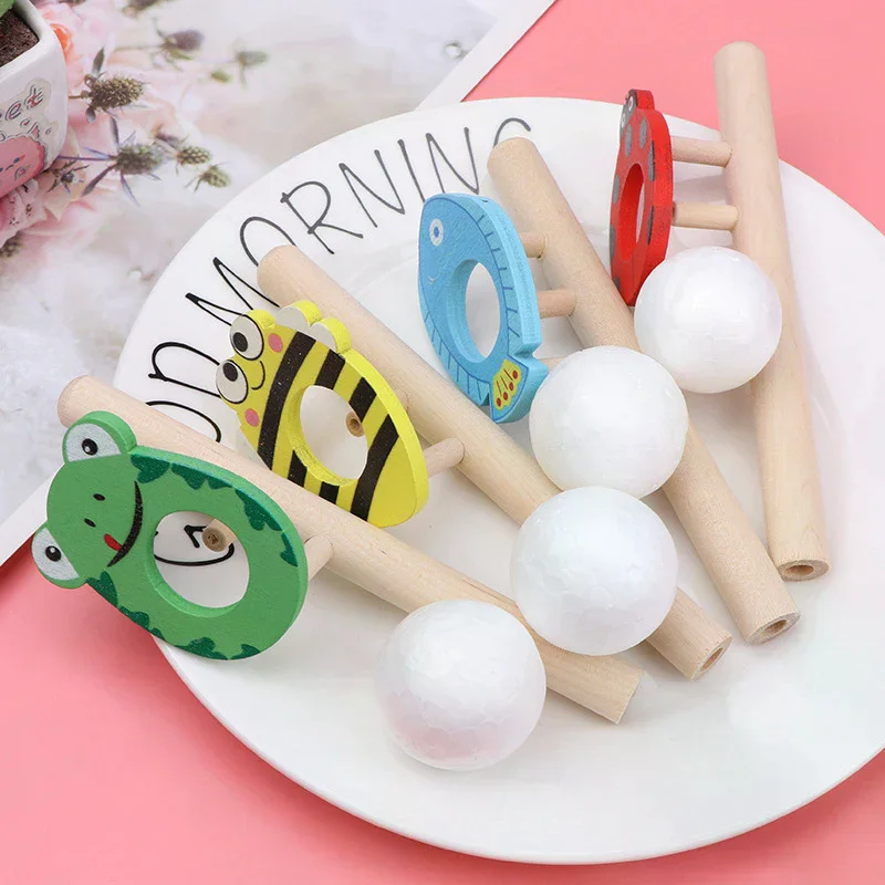 Breathing Exerciser Toys For Kids Whistle Floating Blow Pipe Balls Blowing Balloon Launcher Educational Toy