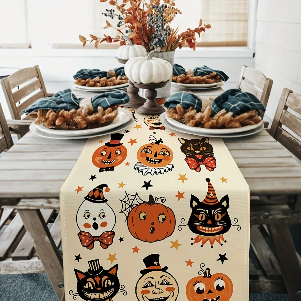 VIKAMA Halloween Table Flag Style, Childlike Cartoon Ghost F