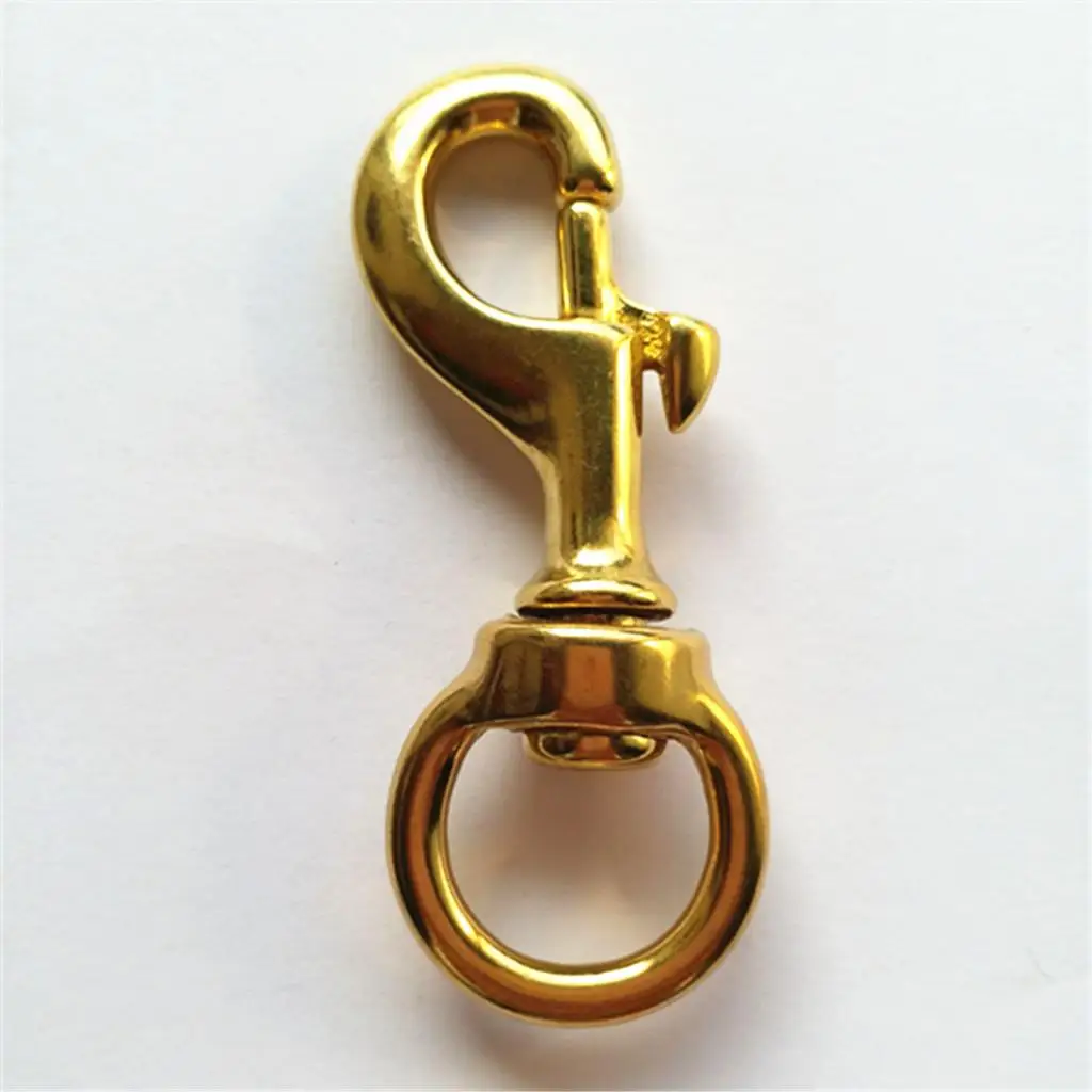Brass Single End Snap Hook Durable Keychain Gate Hook for Scuba Diving Equestrian and Camping Use