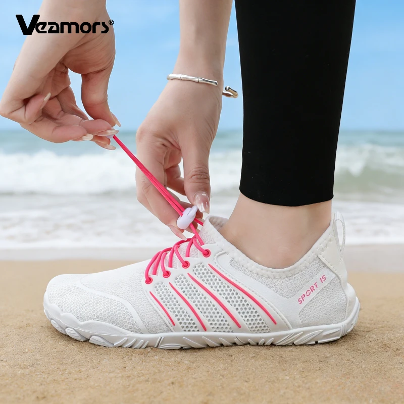 通気性メッシュ水泳アクアシューズ男性女性裸足ビーチウォーターシューズ速乾性屋外ウェーディングシューズボート釣りサーフィン