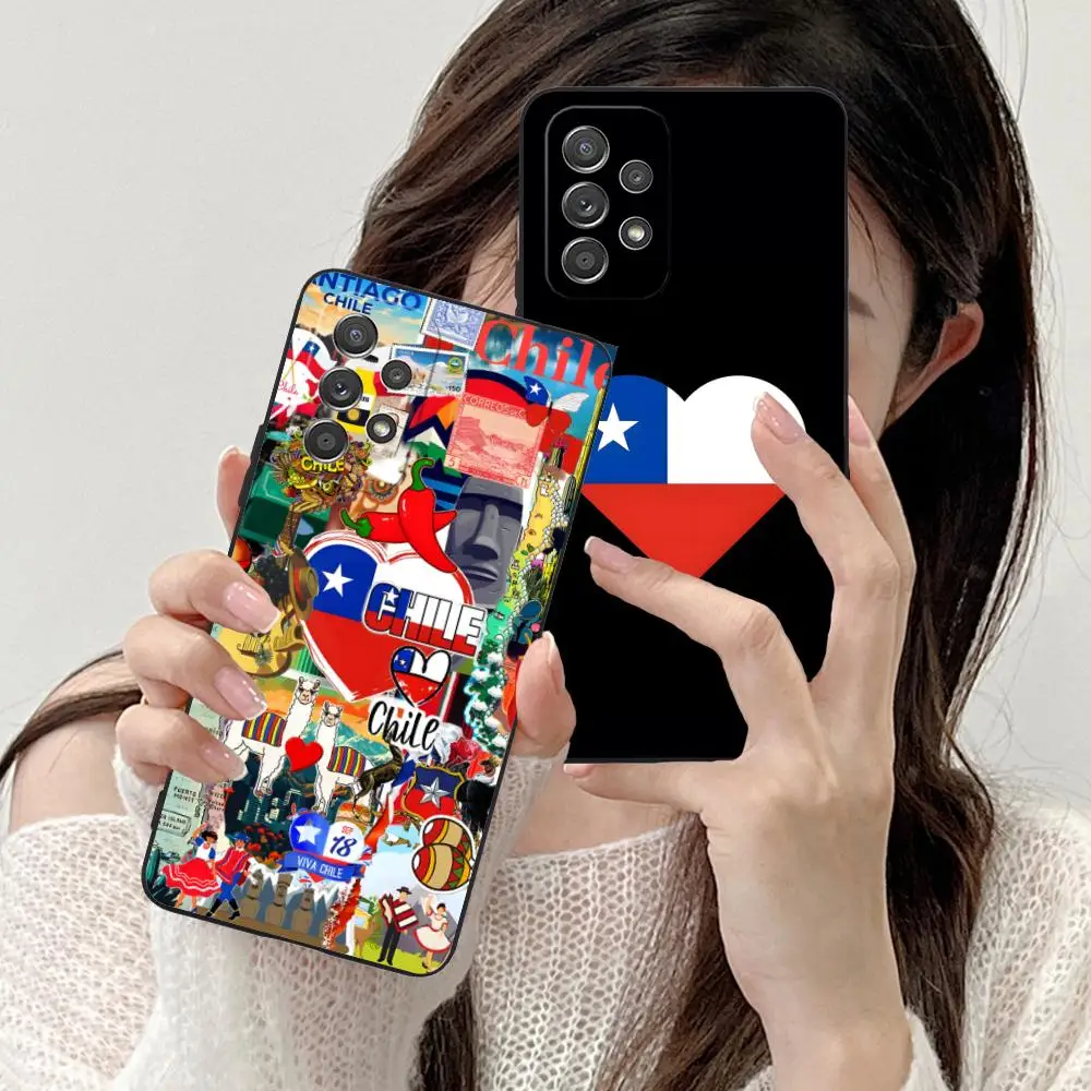เคสโทรศัพท์มือถือลายธงชาติชิลี สำหรับ Samsung Galaxy A56 55 54 53 52 51 36 35 34 23 16 15 5G เคสสีสันสดใส เคสโทรศัพท์มือถือสุดหรู