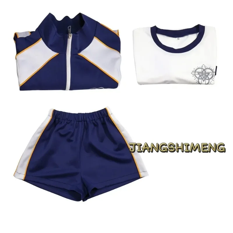 Game Blue Archive Iochi Mari Cosplay Costume Halloween Role Play Women Girls School Gym Uniform Full Suit Blue Coat Shirt Shorts