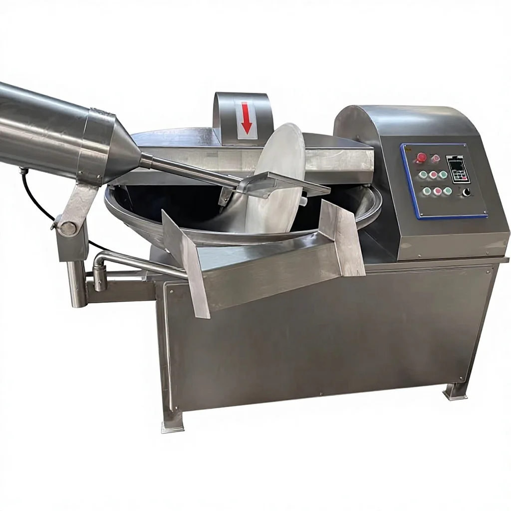-kk High Speed 80L Automatic 304 Stainless Steel Chicken Beef Meat Bowl Cutter Chopper Mixer for Food Processing