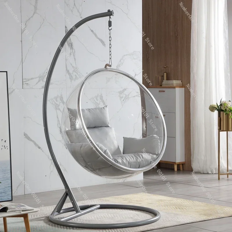 Nordic style Internet celebrity glass ball transparent bubble chair hemisphere hanging chair space chair acrylic hanging basket