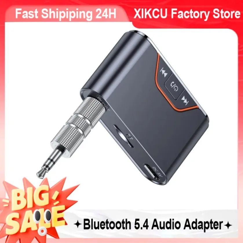 Kabelloser Bluetooth 5.4 Audio-Sender und -Empfänger, 3,5-mm-AUX-Adapter, TF-Kartenwiedergabe, Anrufmikrofon für TV, Projektor, Soundsystem