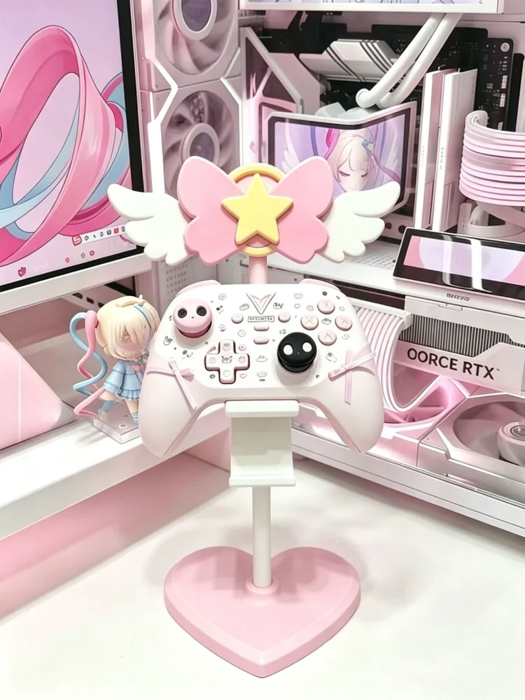 New Angel Wings Multi-layer Handle Holder Cute Star Pink/white Creativity Handle Storage Rack Desktop Storage Ornaments