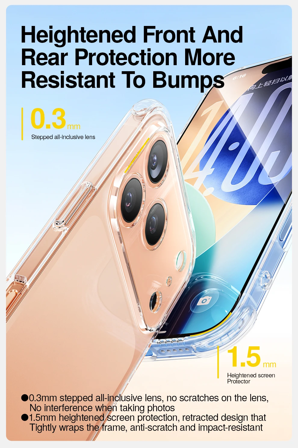 SmartDevil Transparente Handyhülle für iPhone 18 Pro Max 18 Pro 17 Weiche Rückabdeckung Airbag-Schale für iPhone 17 Pro Max Sturzsicher – Detail 6