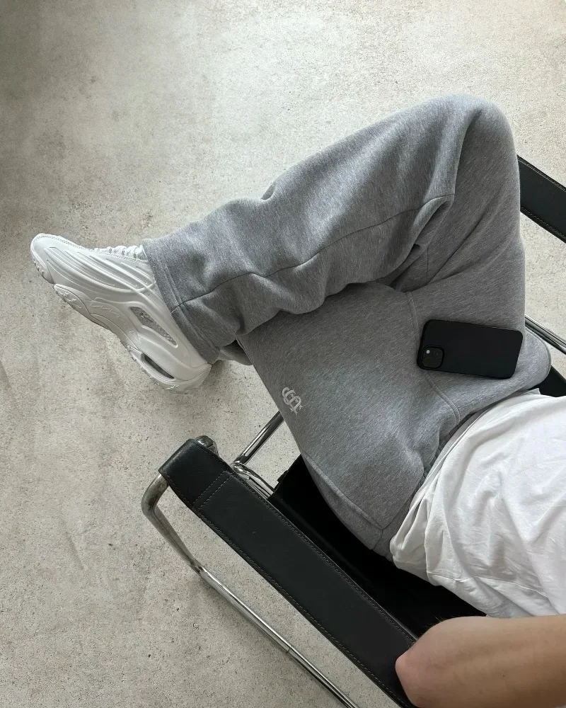 Y2k retro loose straight pants men tracksuit pants personalized pant leg zipper embroidery design hip hop Harajuku casual pants - Image 5