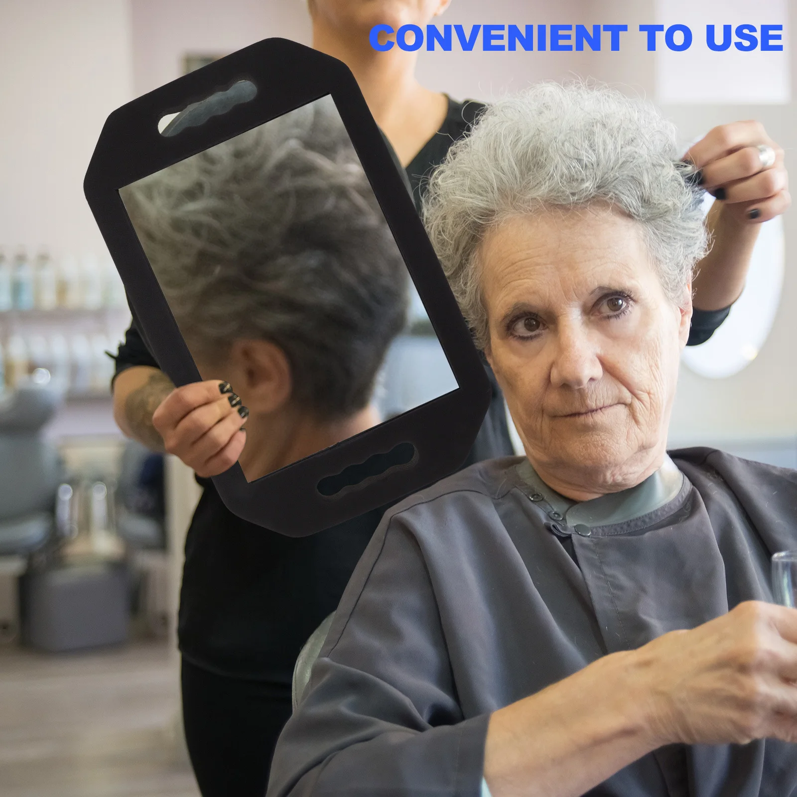 Fallfester quadratischer Make-up-Spiegel mit Eva-Rahmen, rutschfeste Rückseite, Badezimmer-Salon-Kosmetikspiegel für Damen