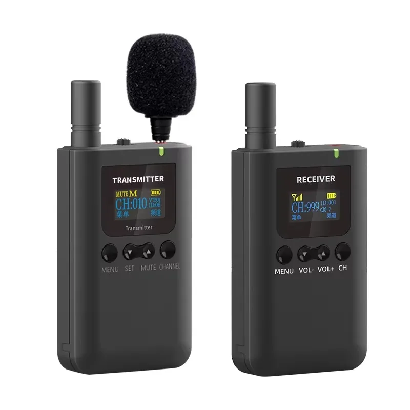 Wireless tour guide instructor 2.4G global universal frequency microphone sensitivity adjustable logo customization