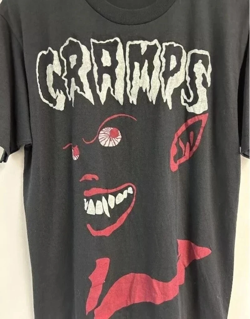 

The Cramps Band Black T-shirt Men Fashion Street Hip-hop Rock Short-sleeved Women Cotton Round-neck Top