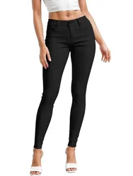 Women Color Pants Tapered Leg Skinny Stretch Slim Jeans Skinny Trousers Pockets for Daily ouc073