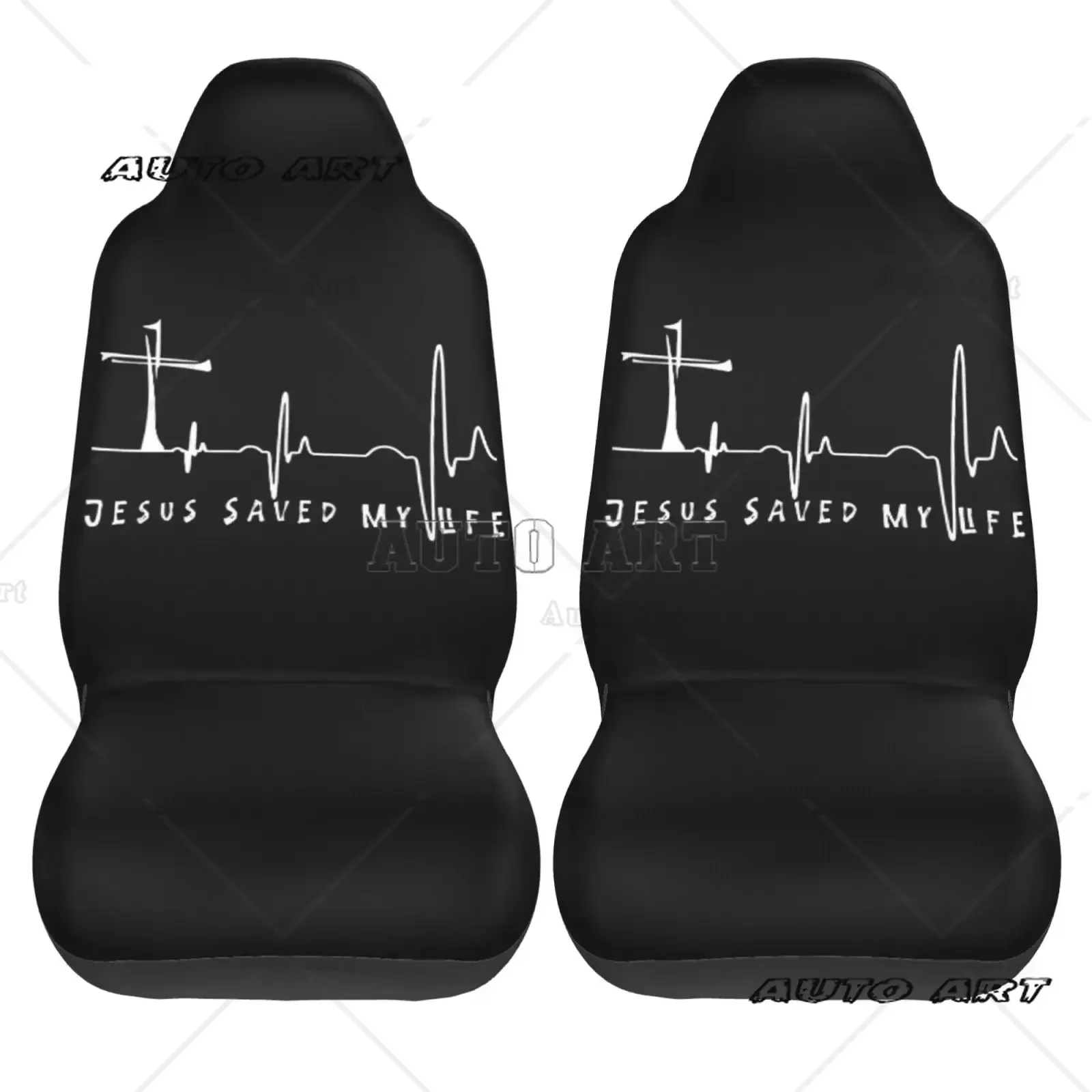 Jesus Saver My Life 2pcs Car Seat Covers Suitable for Women and Men Universal Car Front Seat Protector Suitable for Cars SUV
