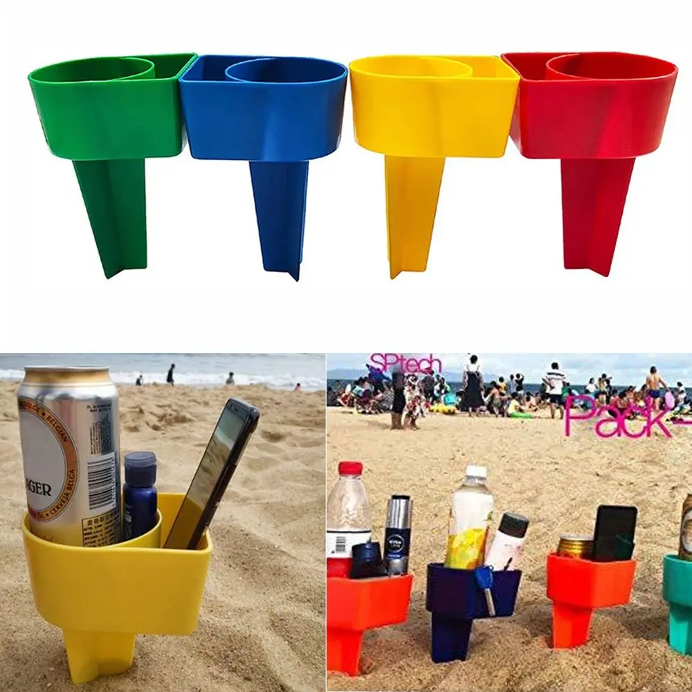 

Durable Beach Cup Holder Party Accesseries Plastic Drink Tumbler Holder Drinkware Organization Beach Camping Picnics Accessory