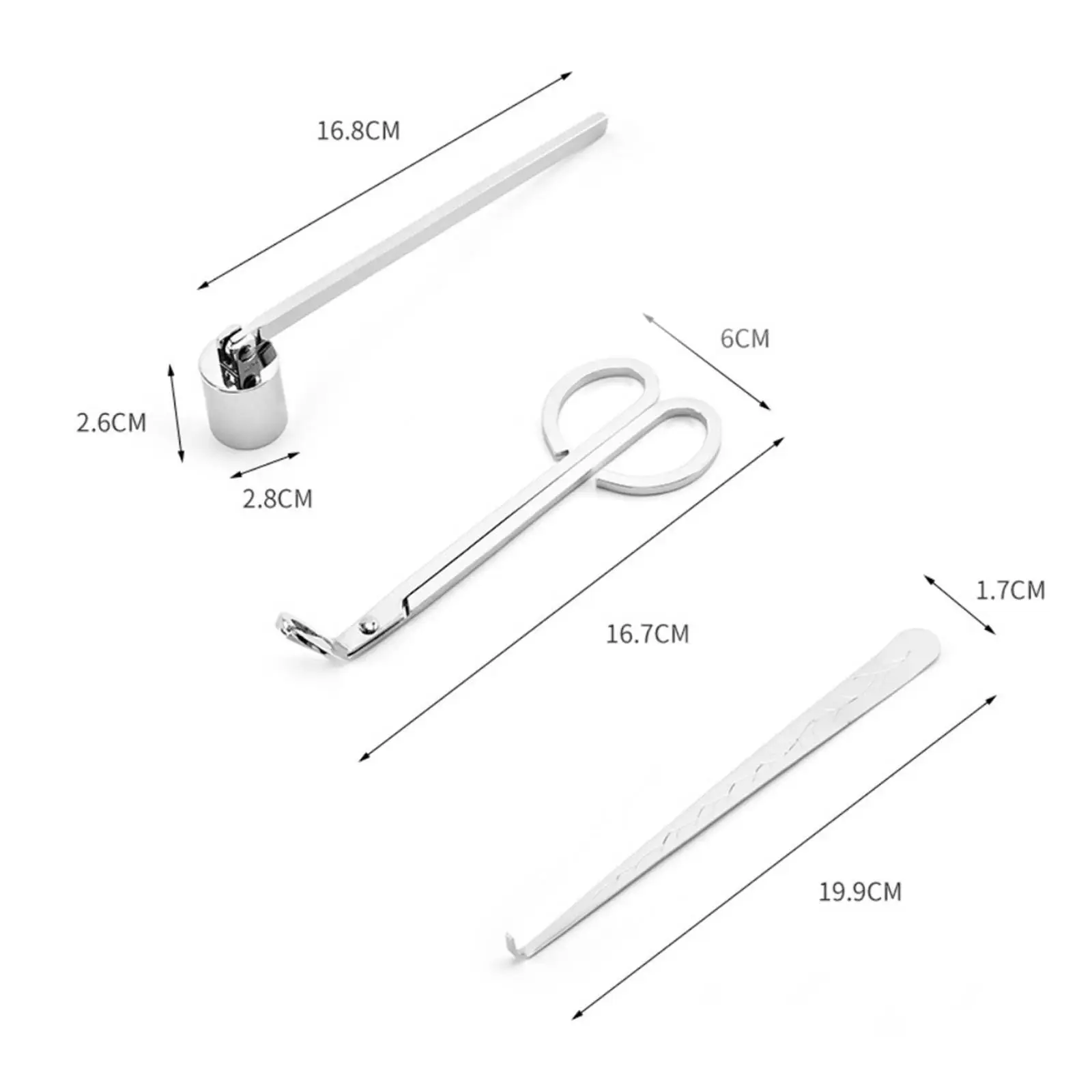 Rose Gold Candle Accessories Set Wick Trimmer Snuffer Dipper Stainless Steel Candle Tools Kit Long Handle for Safe Burning