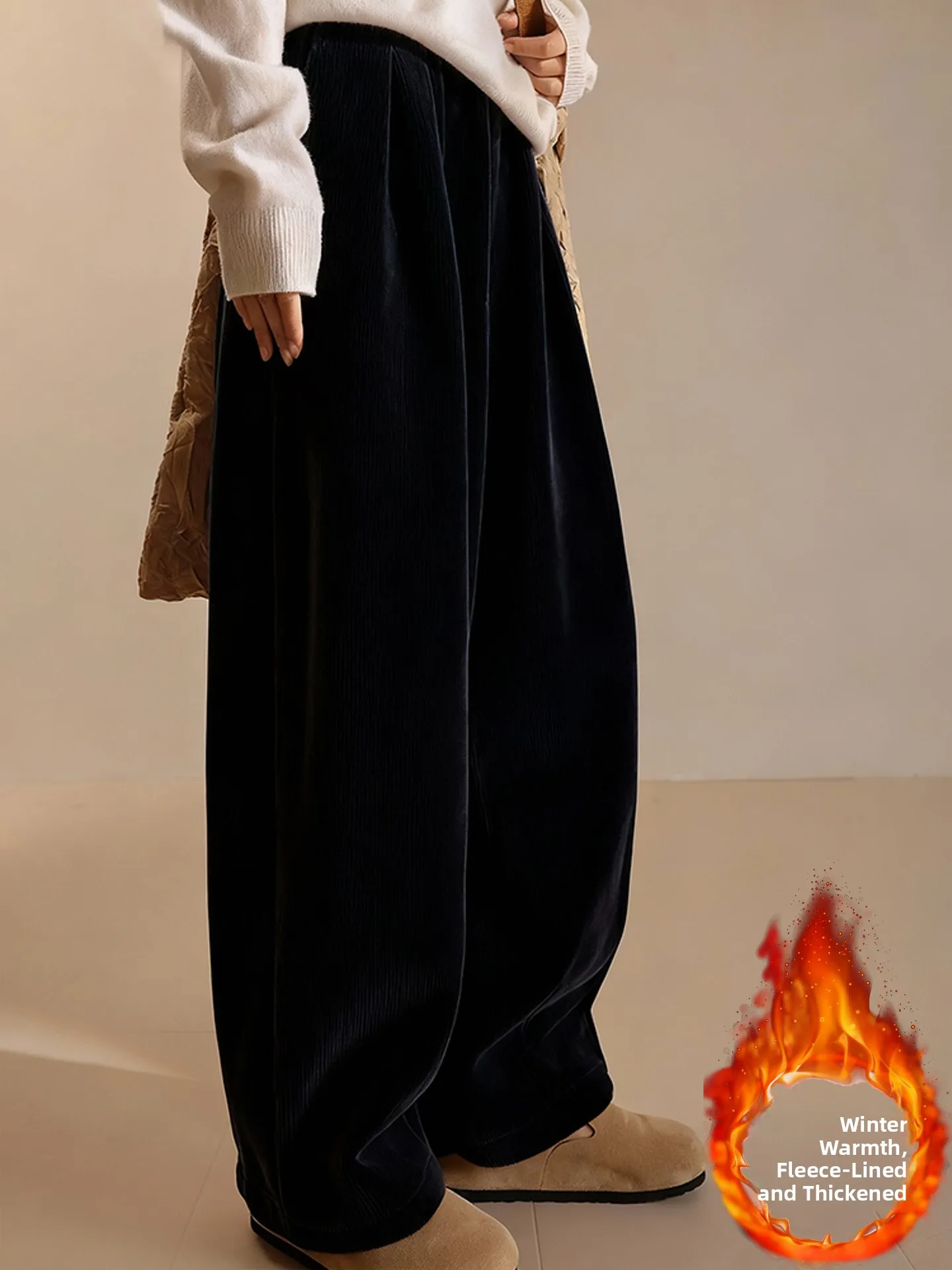 

Широкие брюки из вельвета Bla: мягкие, удобные, свободные, повседневные, с уникальным дизайном, высокой талией и прямым кроем