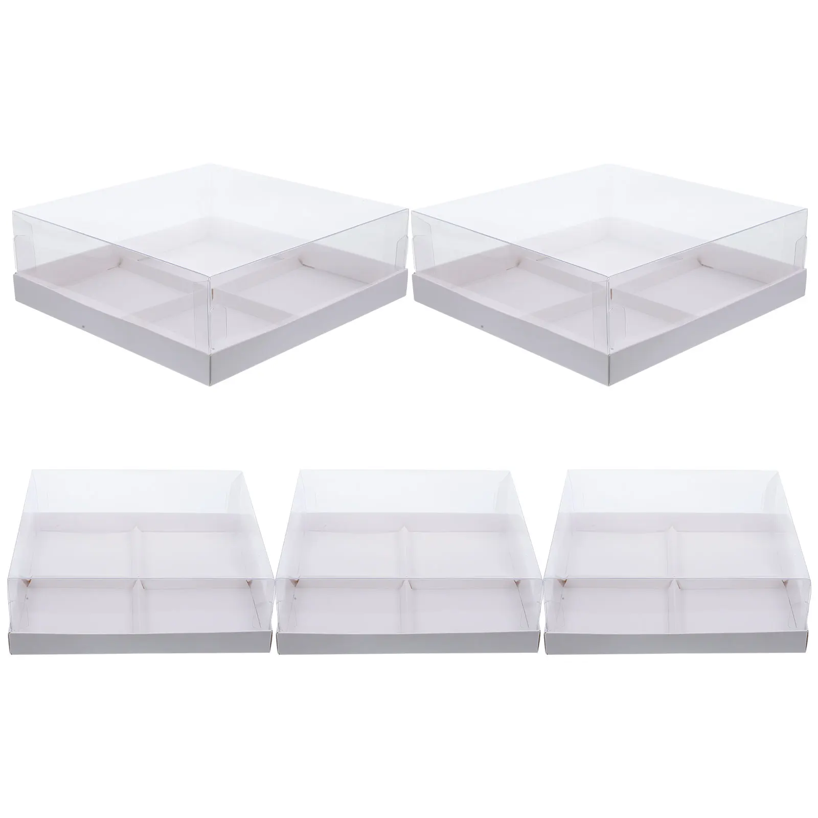 

5Pcs Dessert Boxes Clear Lid Small Cake Box for Donuts Cupcakes Bakery Carrier Bulk Chocolate Muffins Container Packaging