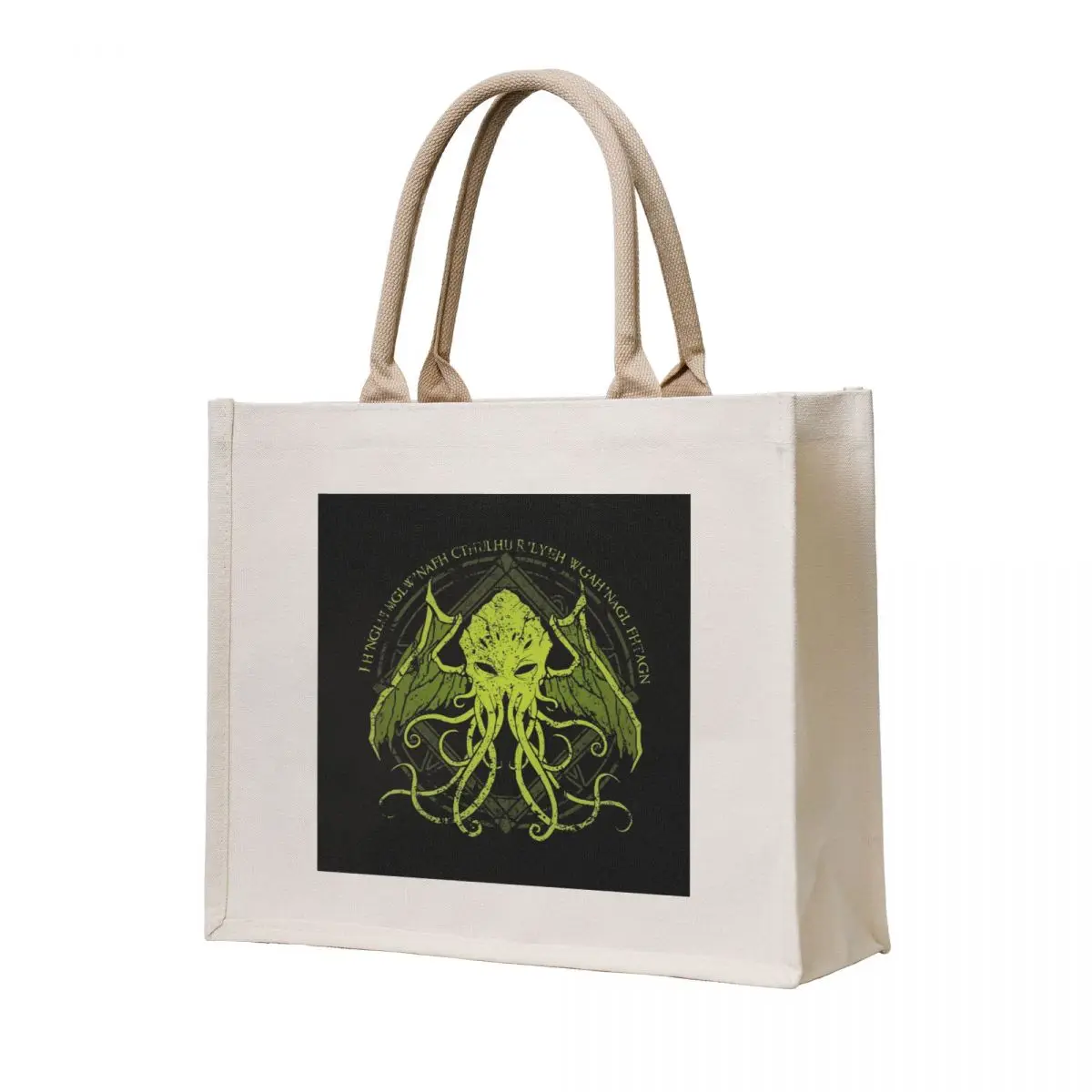 

Cthulhu - Lovecraft - Distressed chant design v2 Tote Bag Canvas hand bags Lady bag