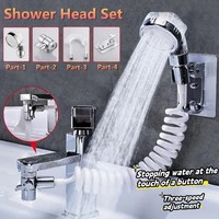 1 Set Faucet External Shower Bathroom Basin Faucet Extender External Showerhead Kitchen Handheld Flexible Hair Washing Shower