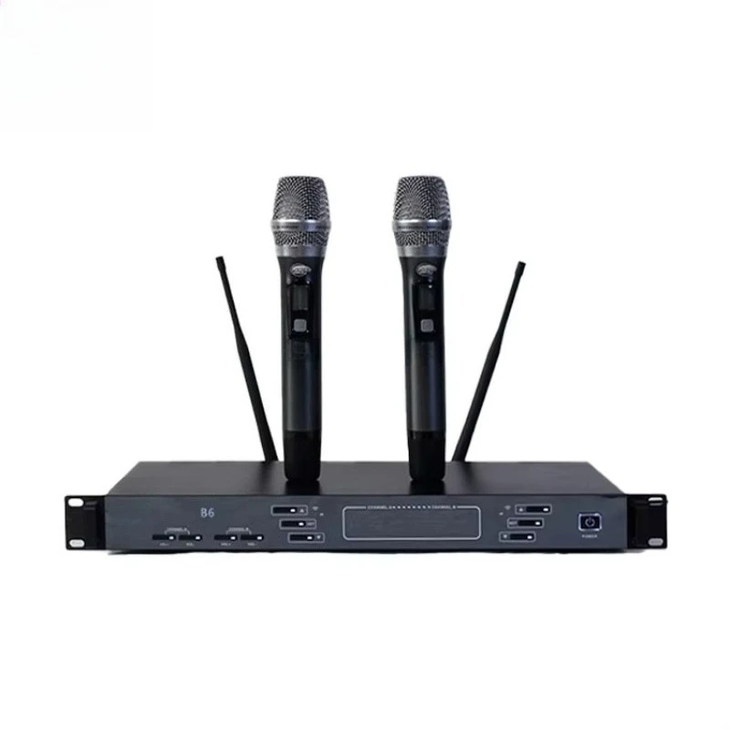 

Беспроводная ручная микрофонная система UHF с автоматическим отключением звука для караоке, расширенный комплект аксессуаров