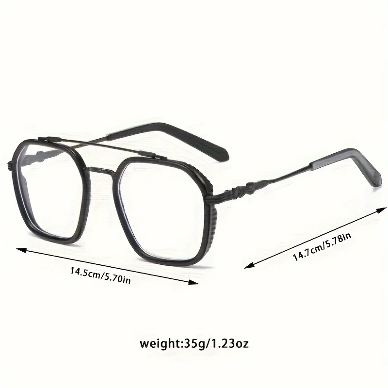 Klassische quadratische Anti-Blaulicht-Brille zum Lesen von Büchern, Vintage-Brille für Damen und Herren, Korrektionsbrille, Computerbrille – Detail 6