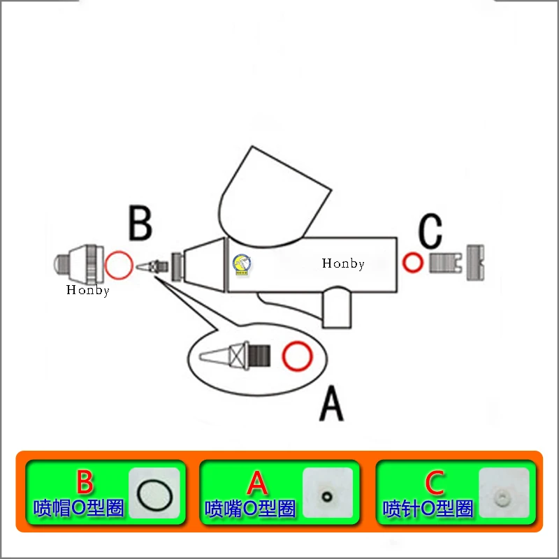 Airbrush The Sealing Ring Is Suitable For The Following: HD-180 S-130 HD-130 Airbrush  Assembly Of Accessories DIY