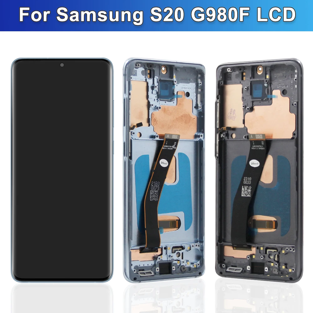 Super AMOLED / TFT S20 4G Screen Assembly for Samsung S20 G980F G980F/DS LCD Display Touch Screen with Frame Parts