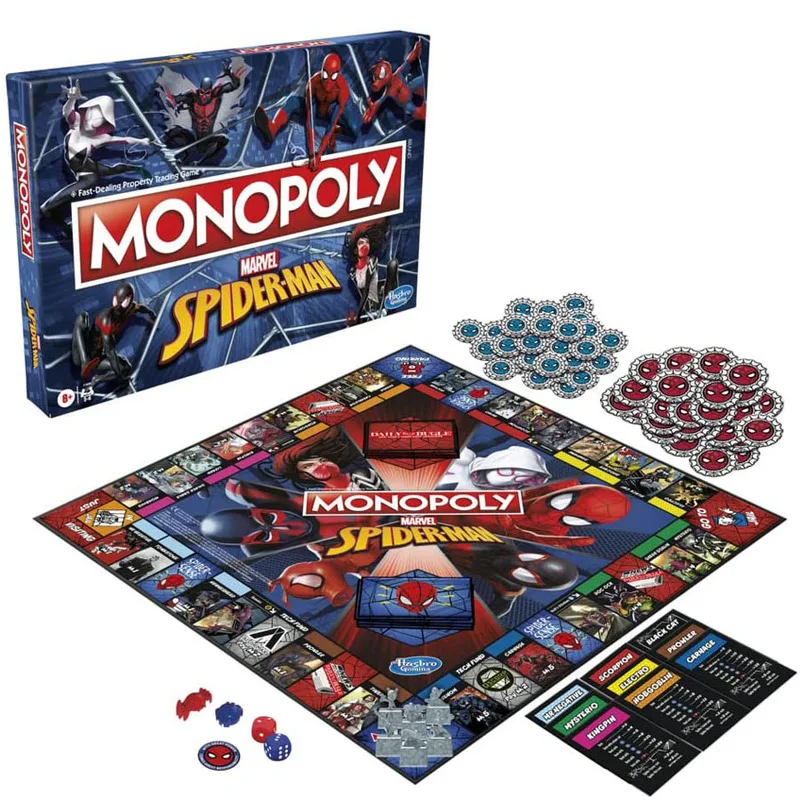 

Настольная игра Marvel Spider-Man Monopoly, официально лицензированная игровая игрушка, экшн-фигурка, коллекционная для любителей всех возрастов