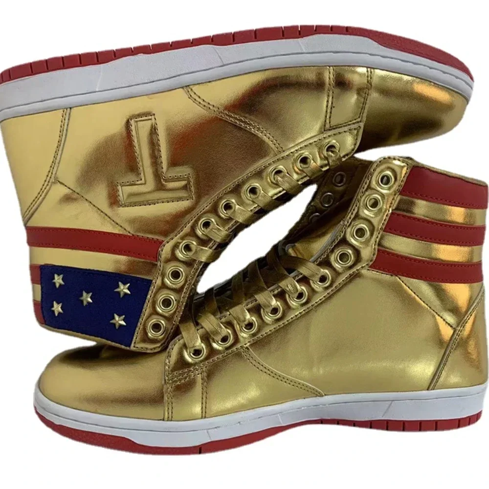 Gold Silvery Sneakers 100% High Quality2024 MAGA Never Surrender Shoes Sneaker Basketball Mens Boots Road Shoe Big Size 47 48