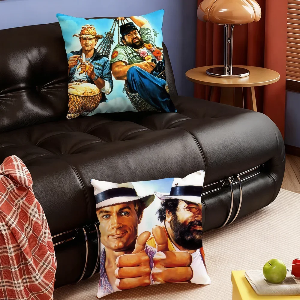 T-Terence Hill and Bud Spencer cushion cover Bedding Office Cover Cushion Casual Couch Decor for Sofa Living Room Gift