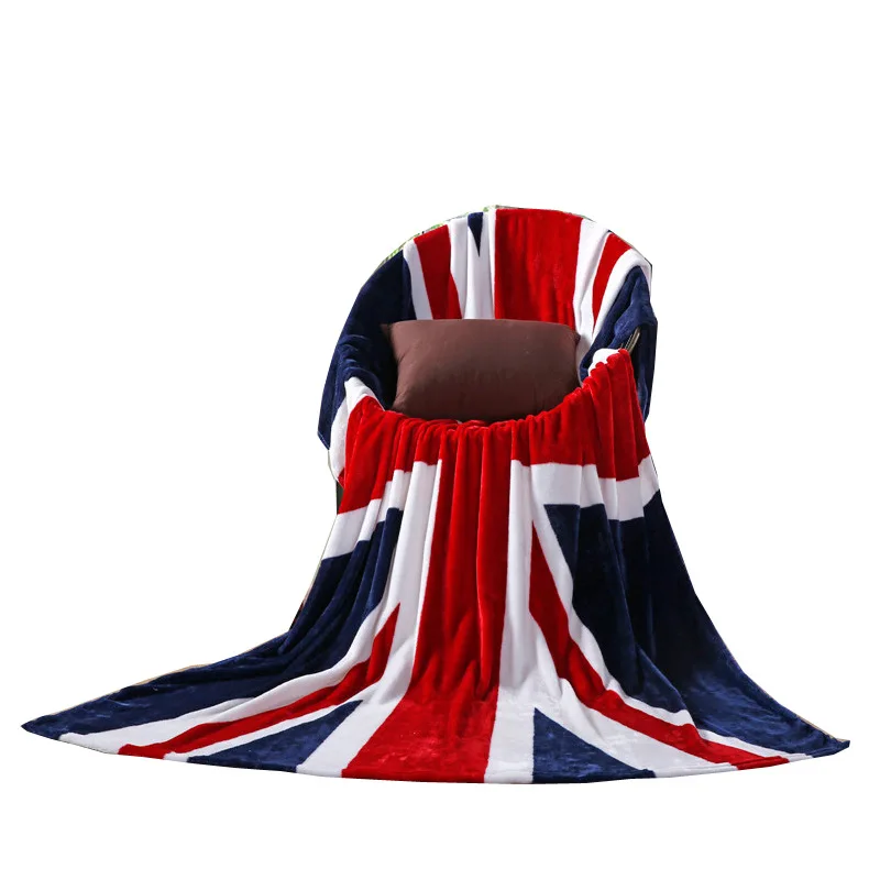 

150x200cm Union Jack British UK Flag Coral Fleece Blanket American Flag TV Blanket Bed Sofa Cover Car Throw Home Travel Blankets