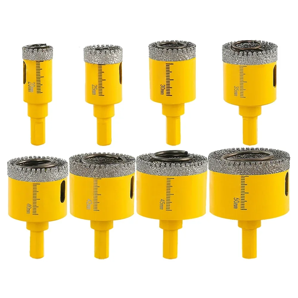 1pc 20-60mm Dry Drill Bit Hole Saw Cutter Triangle Shank For Granite Tile Glass Marble Concrete Drilling