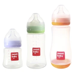 150/260/350ml  Baby Bottle with Infant Wide-Caliber Baby Feeding Bottles Silicone Nipple Milk Water Drinking Bottles for Kid