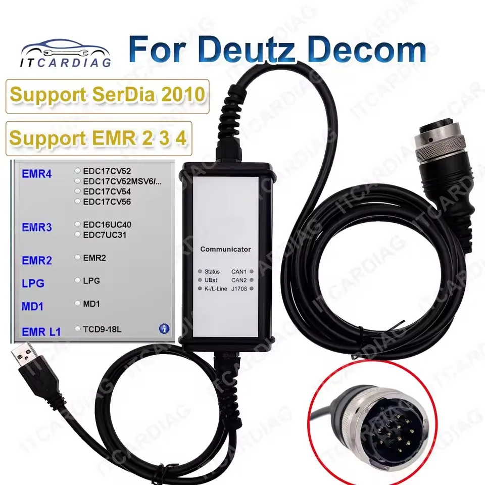 For DEUTZ DECOM SerDia 2010 V14.1.9.1 (2023) Diesel Diagnostic and Programming Tool Kit DECOM Support Serdia2010 EMR4 EMR3 EMR2