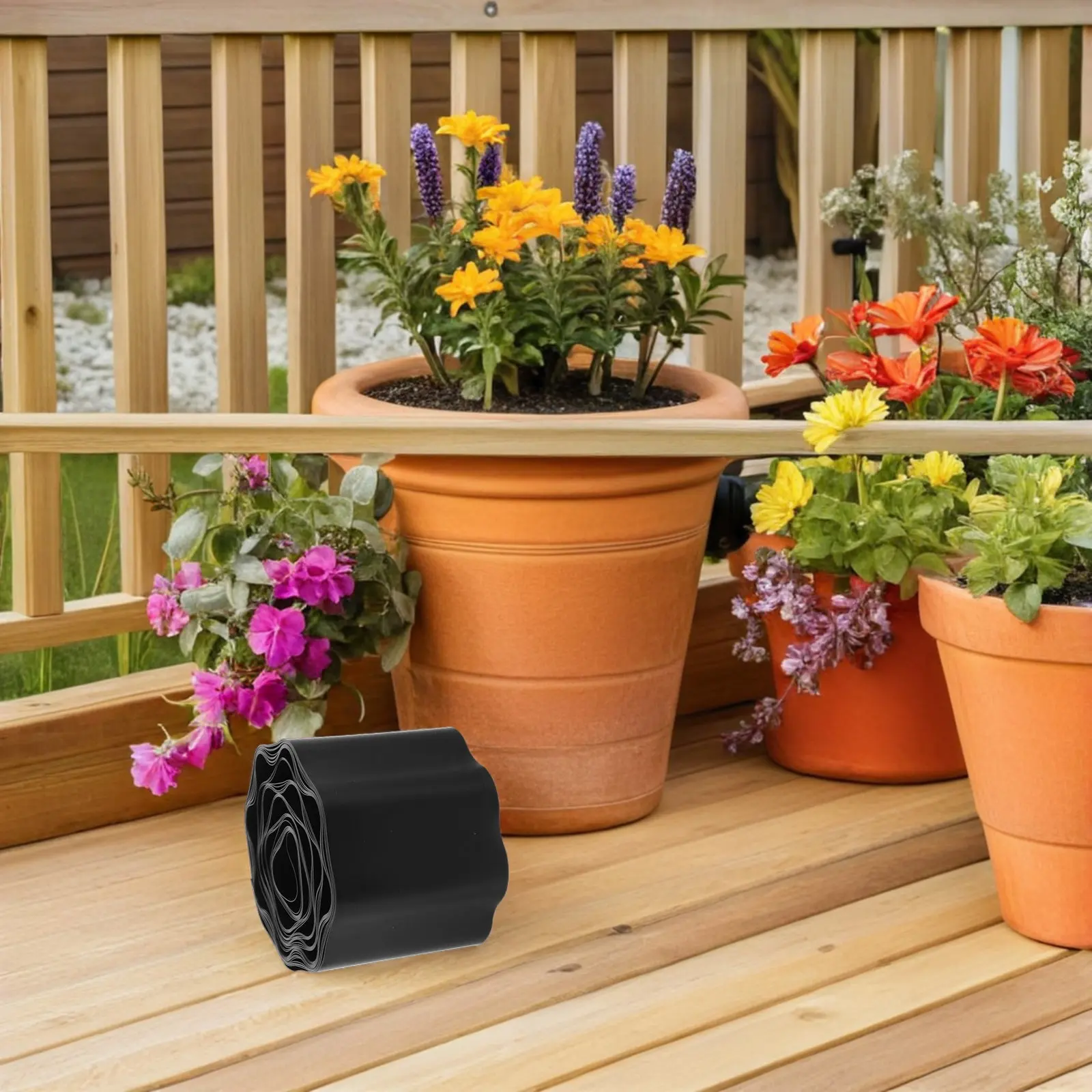 29.5ft Garden Edge Border Plastic Corrugated Design Landscape Lawn Edging Strip Flower Bed Barrier Gardening Edge Borders